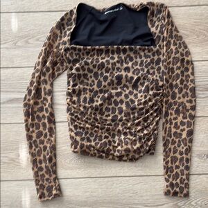 Abercrombie Leopard Print Long Sleeve Top